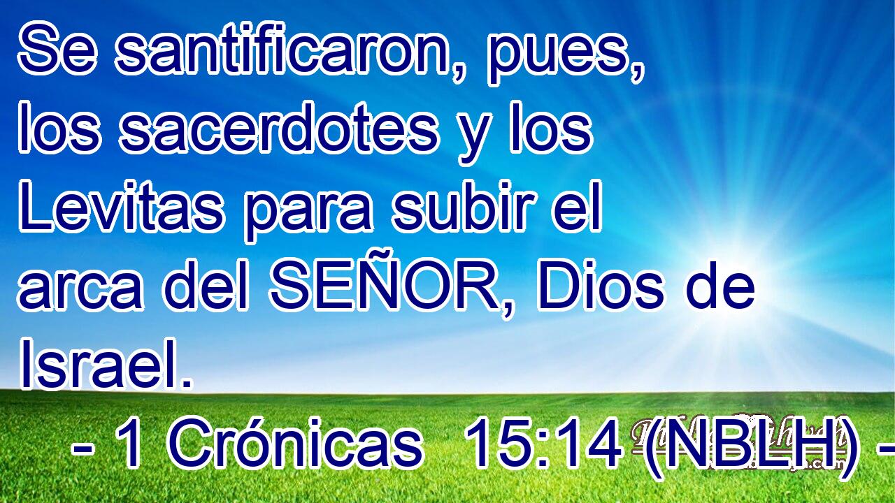  Se santificaron, pues, los sacerdotes y los Levitas para subir el arca del SEÑOR, Dios de Israel. 