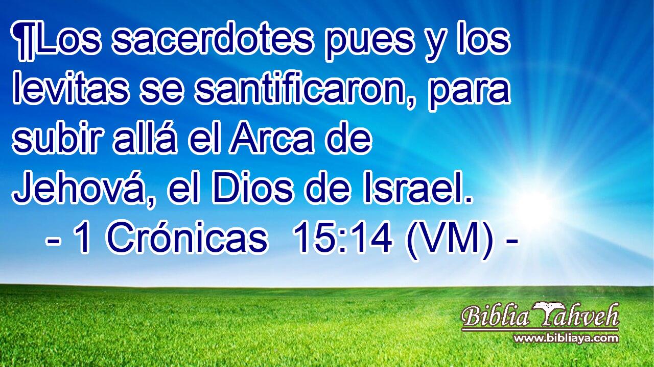  ¶Los sacerdotes pues y los levitas se santificaron, para subir allá el Arca de Jehová, el Dios de Israel. 