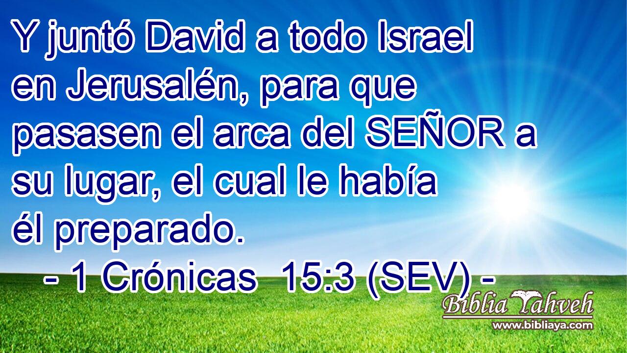 Y juntó David a todo Israel en Jerusalén, para que pasasen el arca del SEÑOR a su lugar, el cual le había él preparado.
