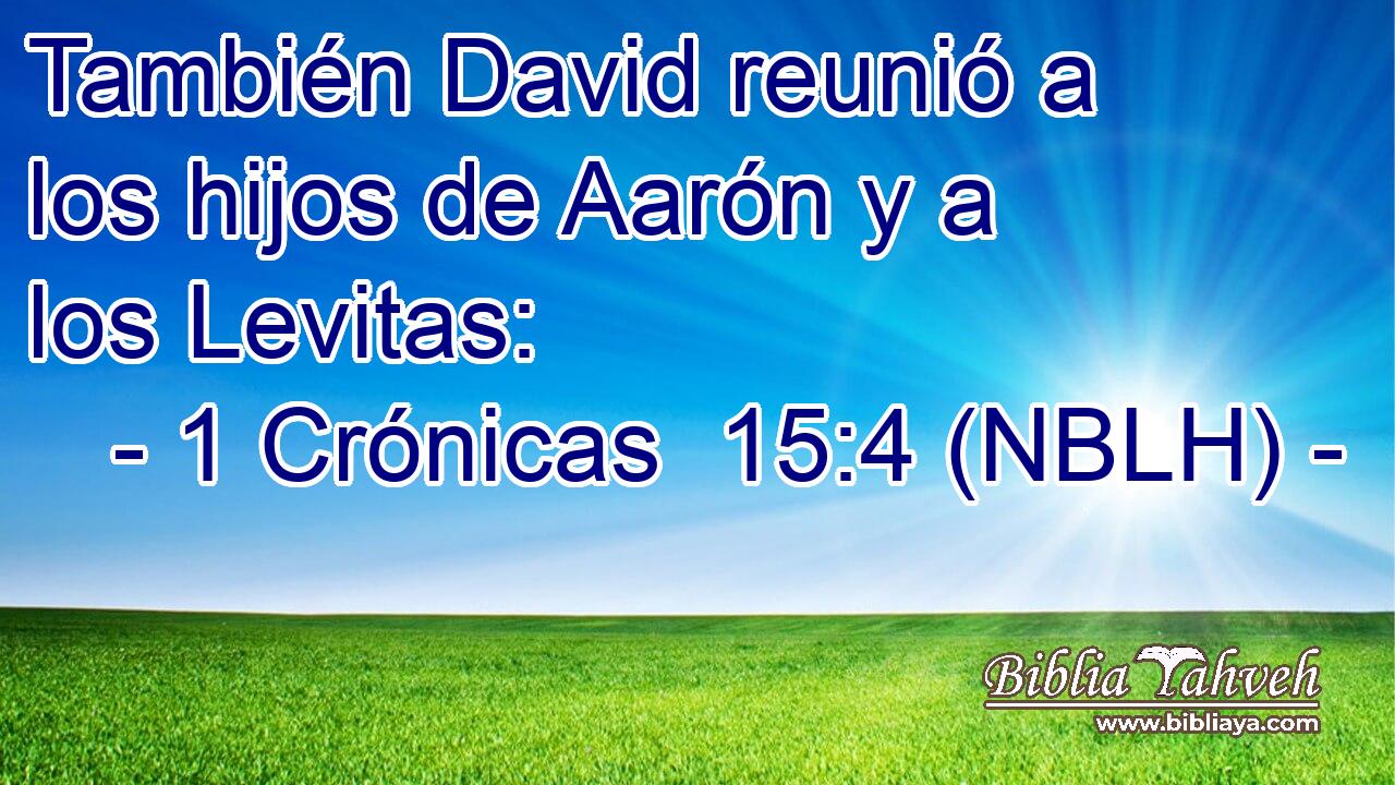  También David reunió a los hijos de Aarón y a los Levitas: 