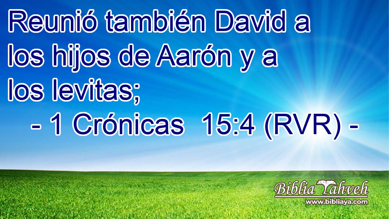 Reunió también David a los hijos de Aarón y a los levitas;