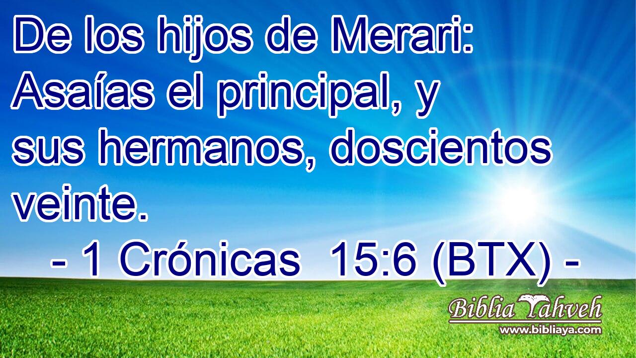 De los hijos de Merari: Asaías el principal, y sus hermanos, doscientos veinte.