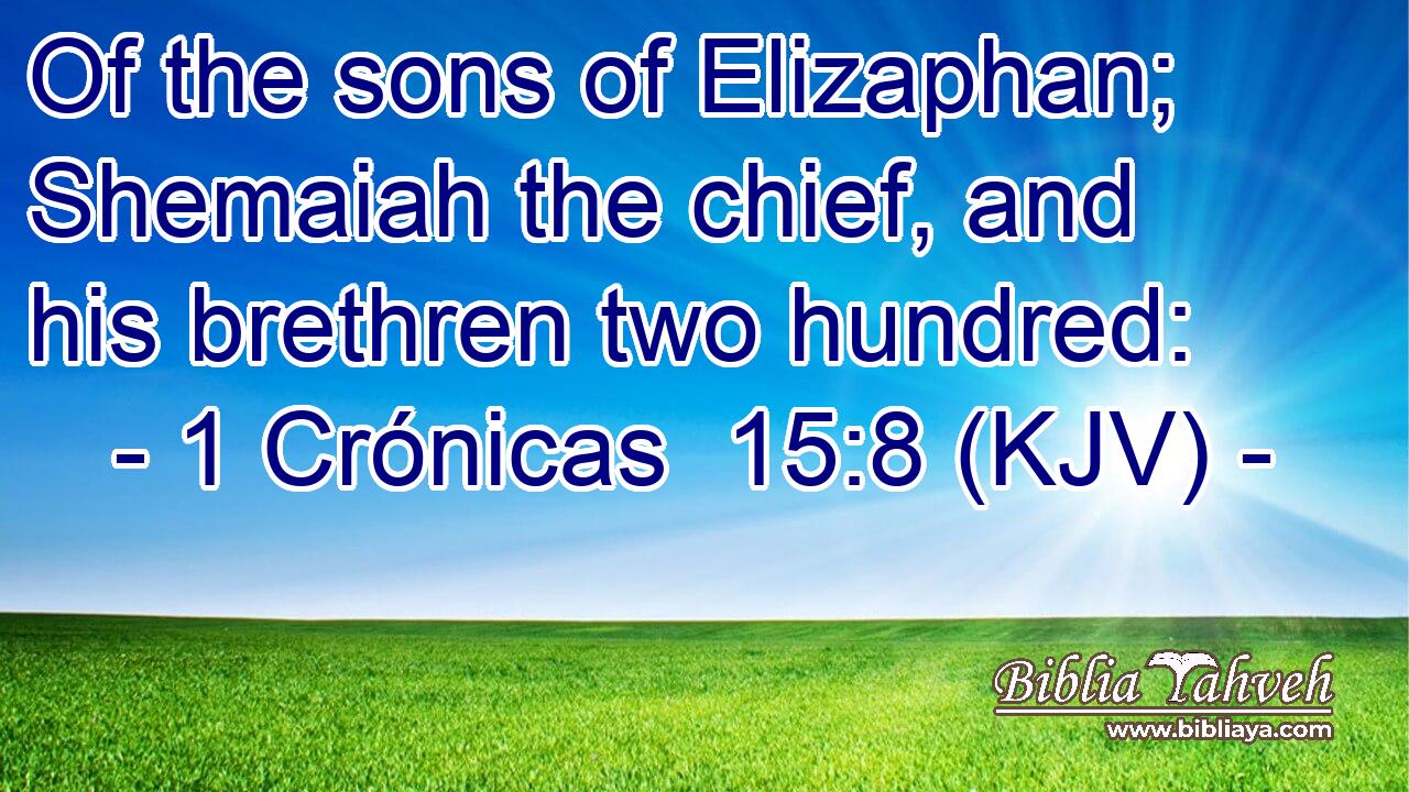 Of the sons of Elizaphan; Shemaiah the chief, and his brethren two hundred: