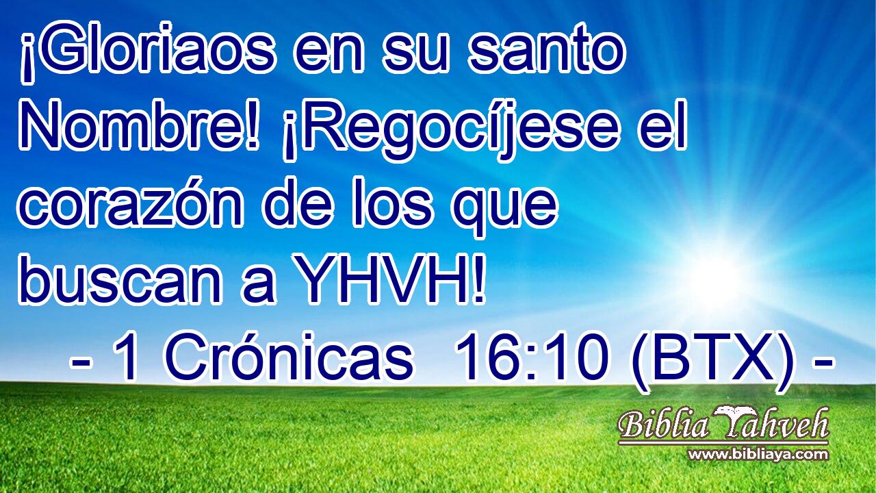 ¡Gloriaos en su santo Nombre! ¡Regocíjese el corazón de los que buscan a YHVH!