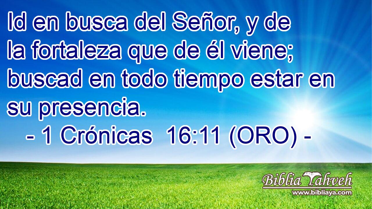  Id en busca del Señor, y de la fortaleza que de él viene; buscad en todo tiempo estar en su presencia. 