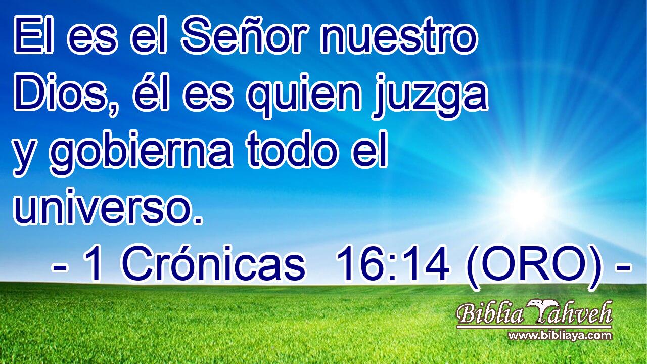  El es el Señor nuestro Dios, él es quien juzga y gobierna todo el universo. 