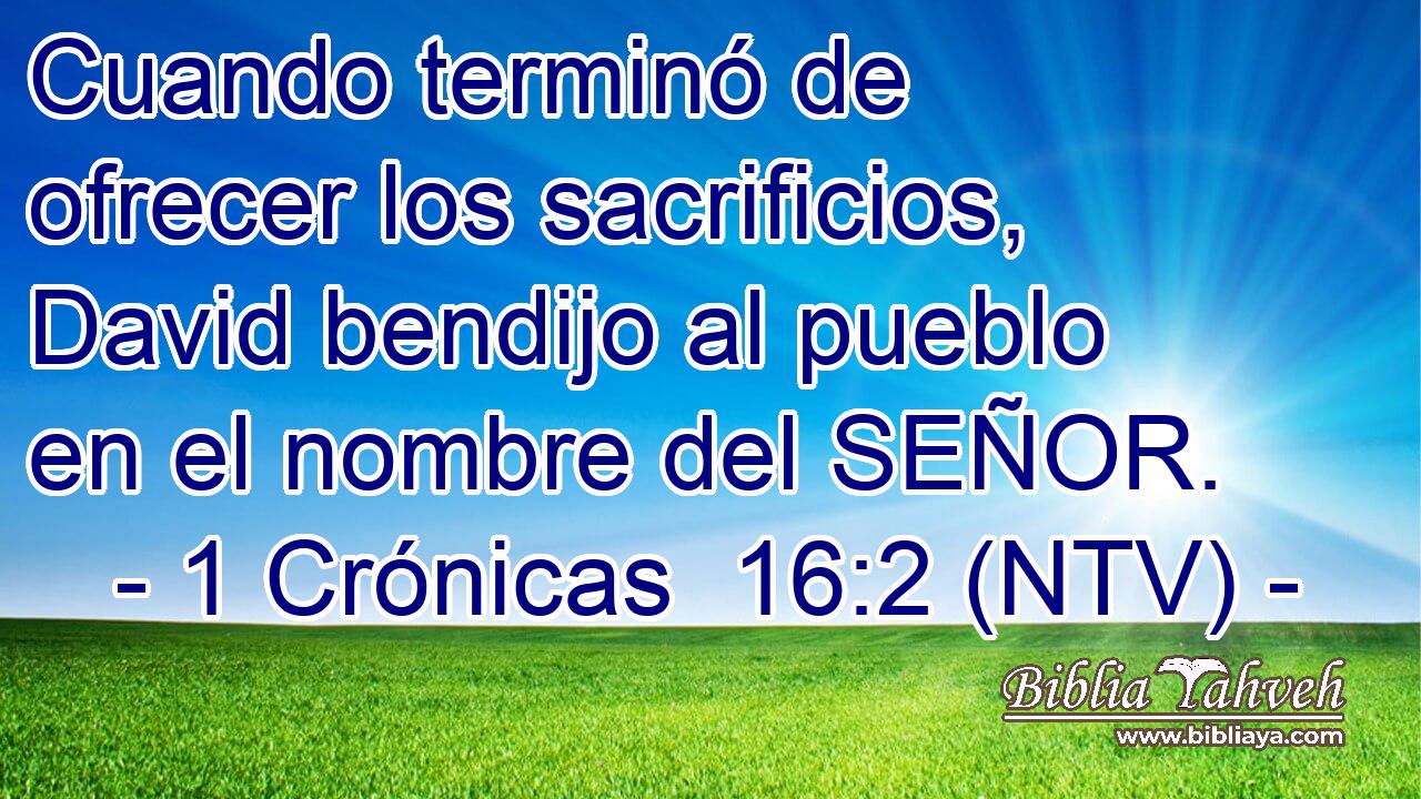 Cuando terminó de ofrecer los sacrificios, David bendijo al pueblo en el nombre del SEÑOR.