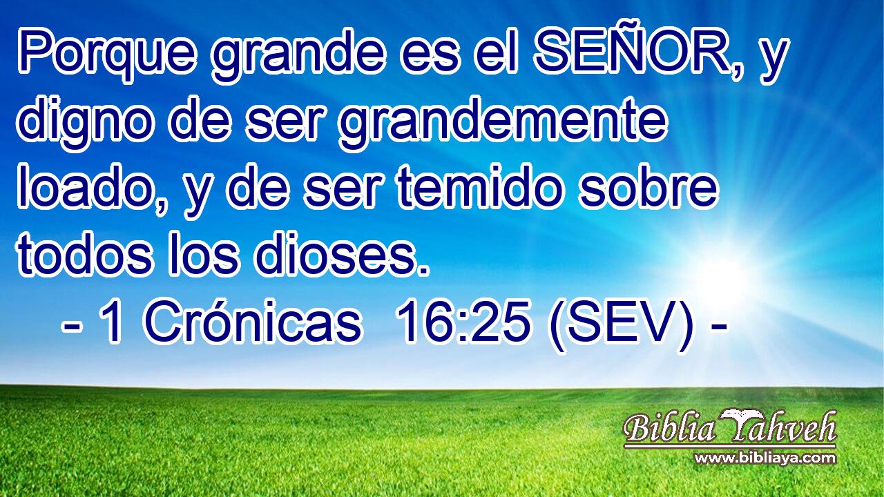 Porque grande es el SEÑOR, y digno de ser grandemente loado, y de ser temido sobre todos los dioses.