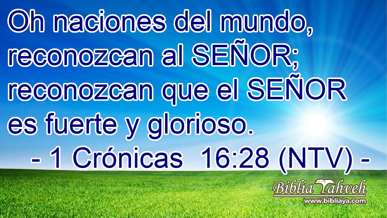 Oh naciones del mundo, reconozcan al SEÑOR; reconozcan que el SEÑOR es fuerte y glorioso.