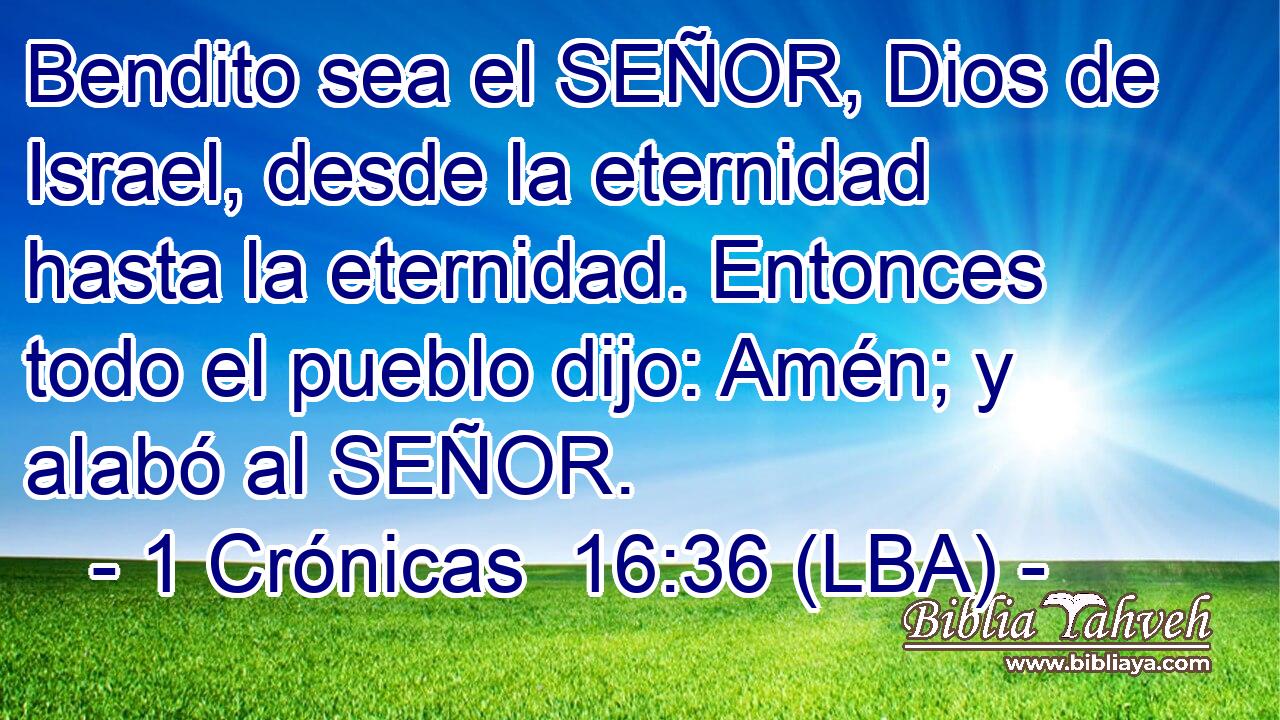 Bendito sea el SEÑOR, Dios de Israel, desde la eternidad hasta la eternidad. Entonces todo el pueblo dijo: Amén; y alabó al SEÑOR.