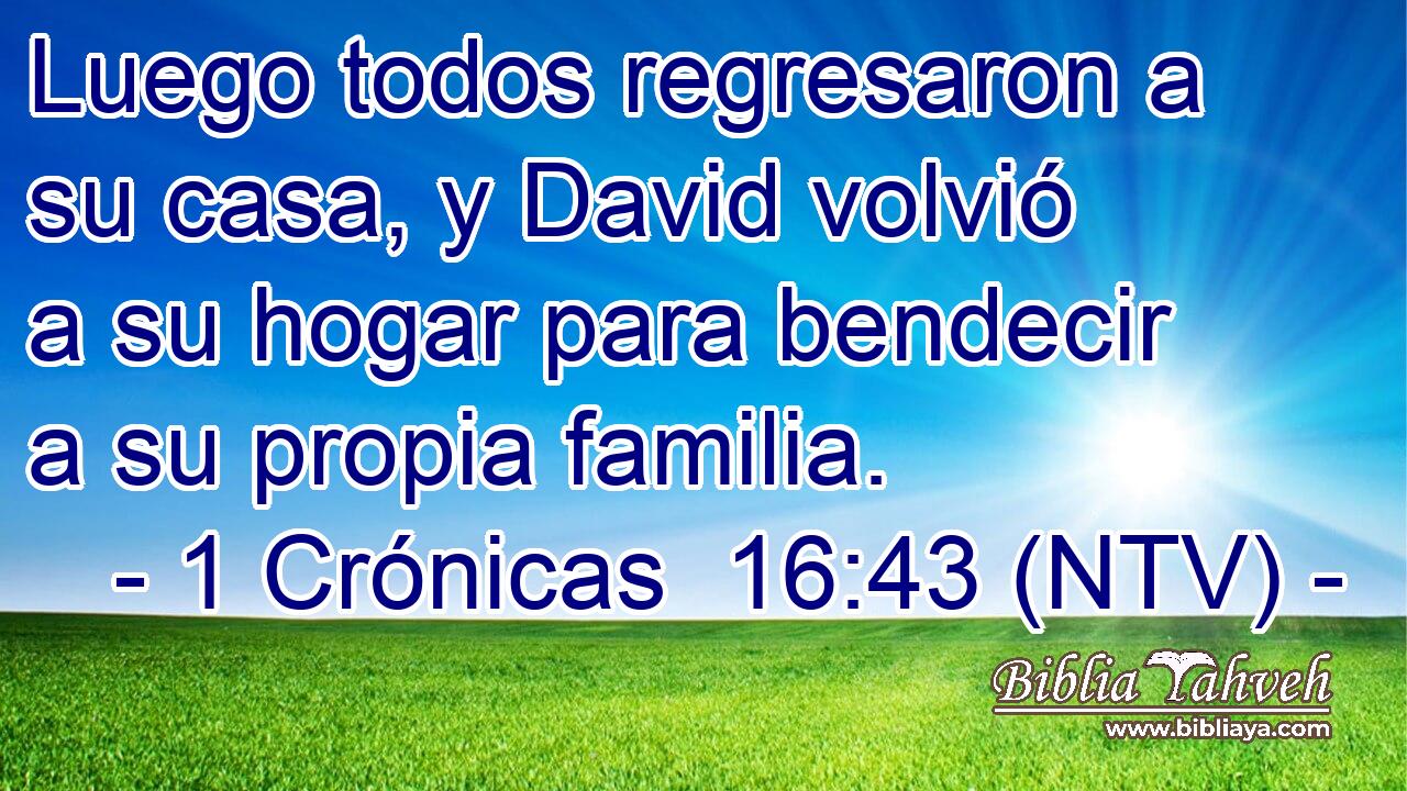 Luego todos regresaron a su casa, y David volvió a su hogar para bendecir a su propia familia.