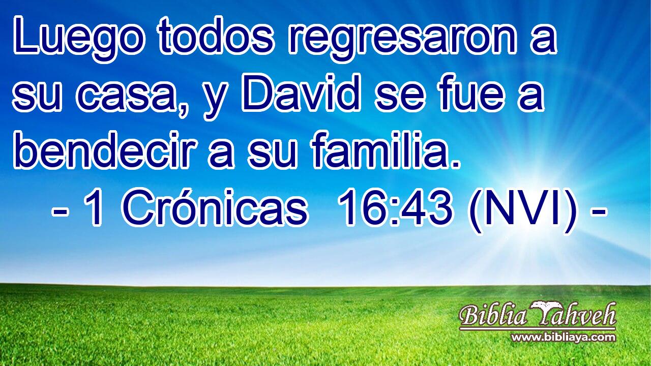  Luego todos regresaron a su casa, y David se fue a bendecir a su familia. 