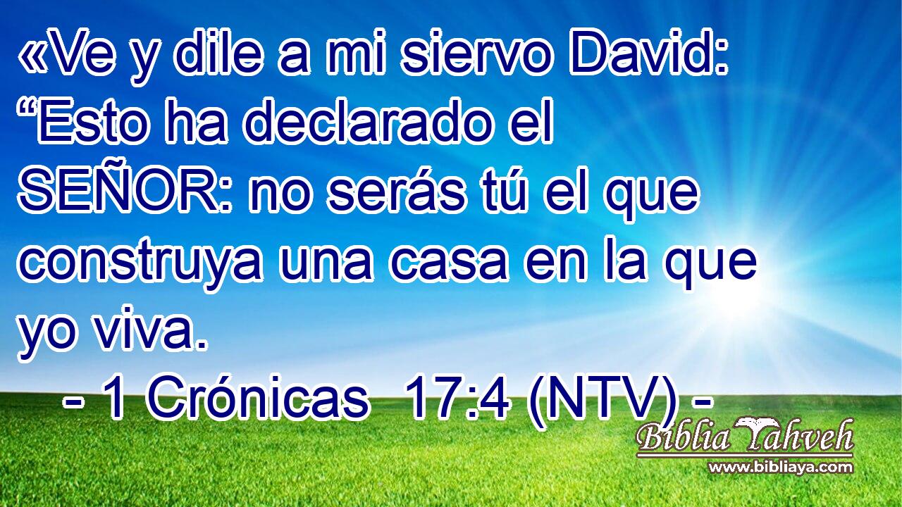 «Ve y dile a mi siervo David: “Esto ha declarado el SEÑOR: no serás tú el que construya una casa en la que yo viva.