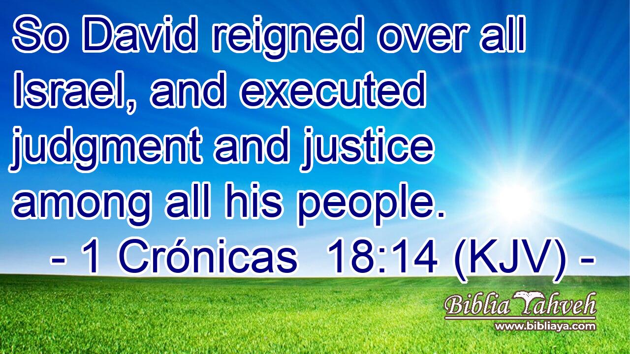 So David reigned over all Israel, and executed judgment and justice among all his people.