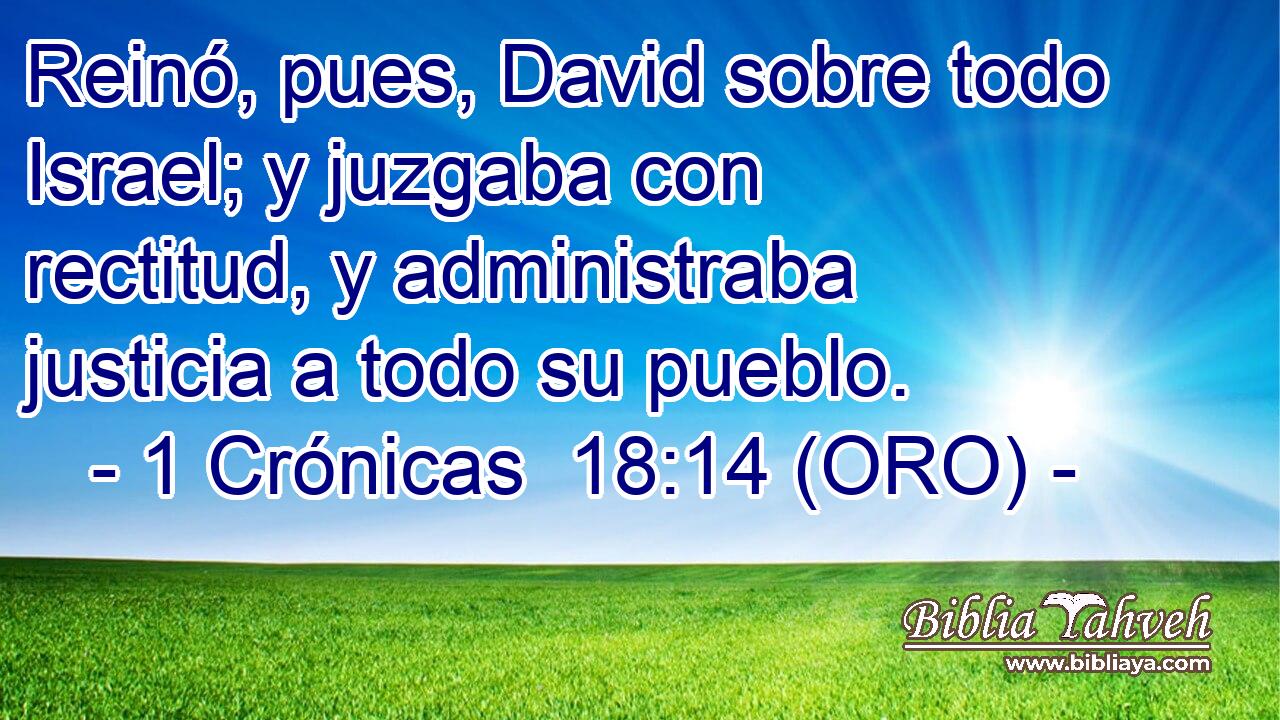 Reinó, pues, David sobre todo Israel; y juzgaba con rectitud, y administraba justicia a todo su pueblo. 