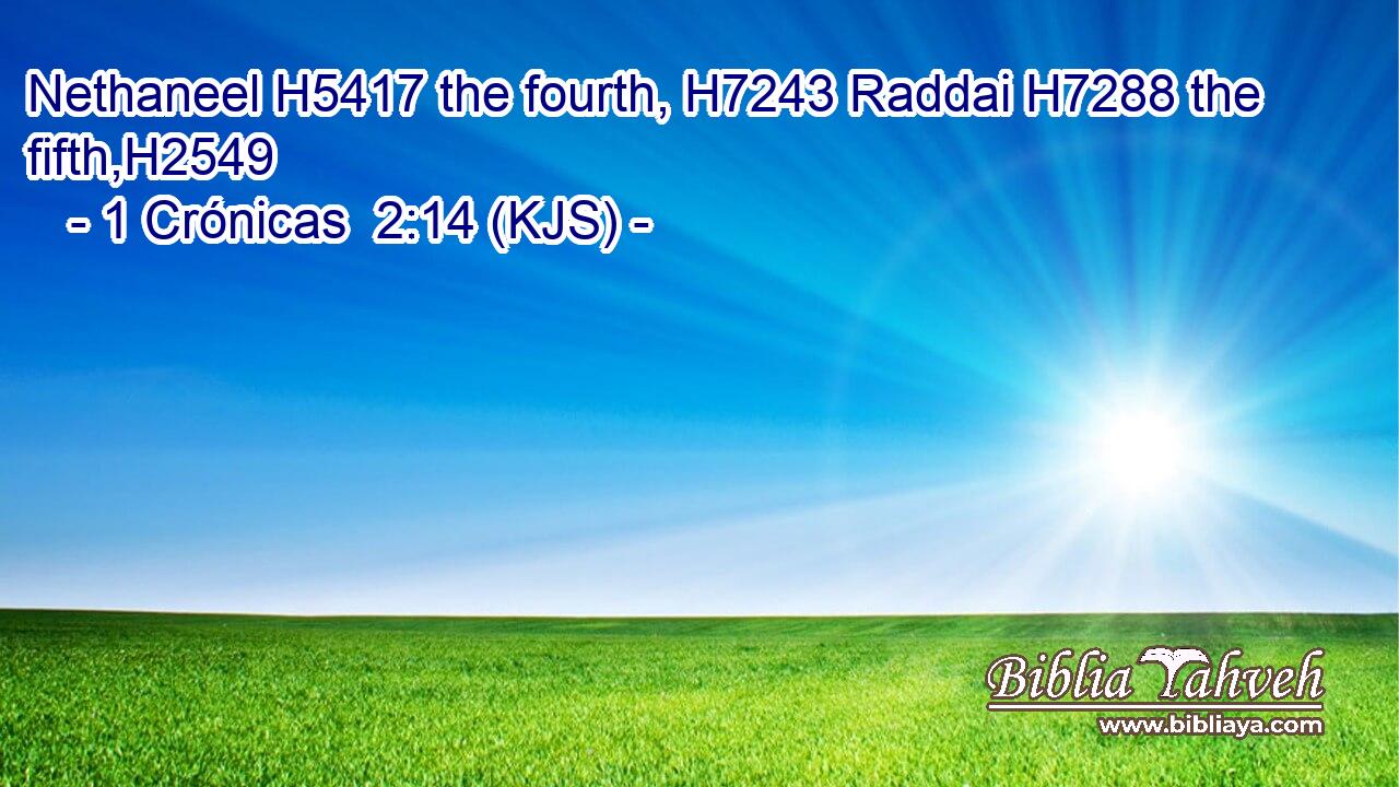 Nethaneel H5417 the fourth, H7243 Raddai H7288 the fifth,H2549
