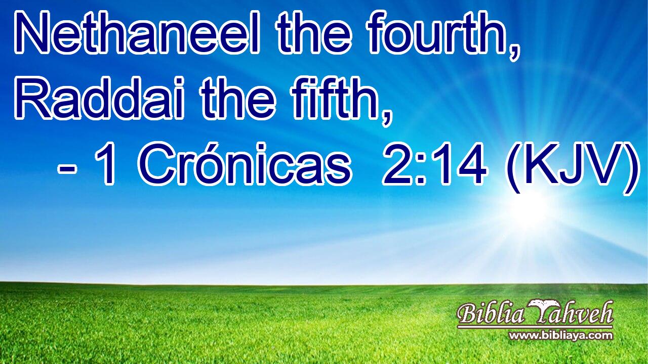 Nethaneel the fourth, Raddai the fifth,