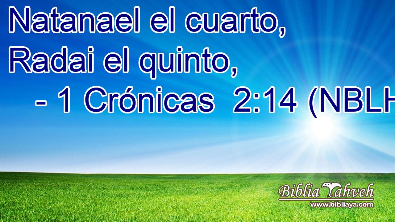  Natanael el cuarto, Radai el quinto, 