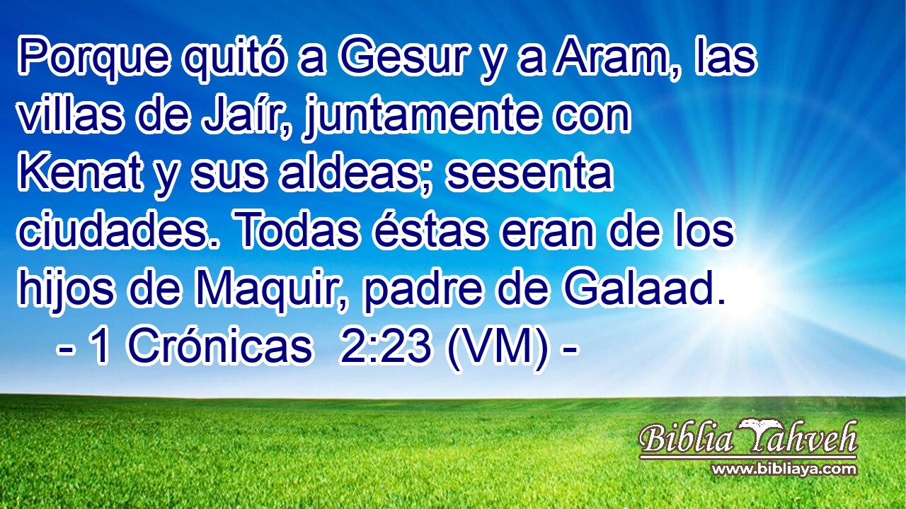  Porque quitó a Gesur y a Aram, las villas de Jaír, juntamente con Kenat y sus aldeas; sesenta ciudades. Todas éstas eran de los hijos de Maquir, padre de Galaad. 