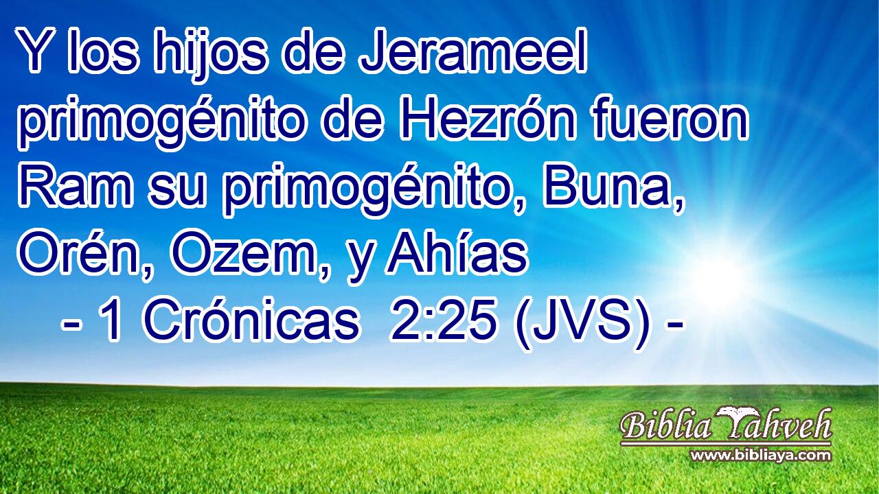 Y los hijos de Jerameel primogénito de Hezrón fueron Ram su primogénito, Buna, Orén, Ozem, y Ahías