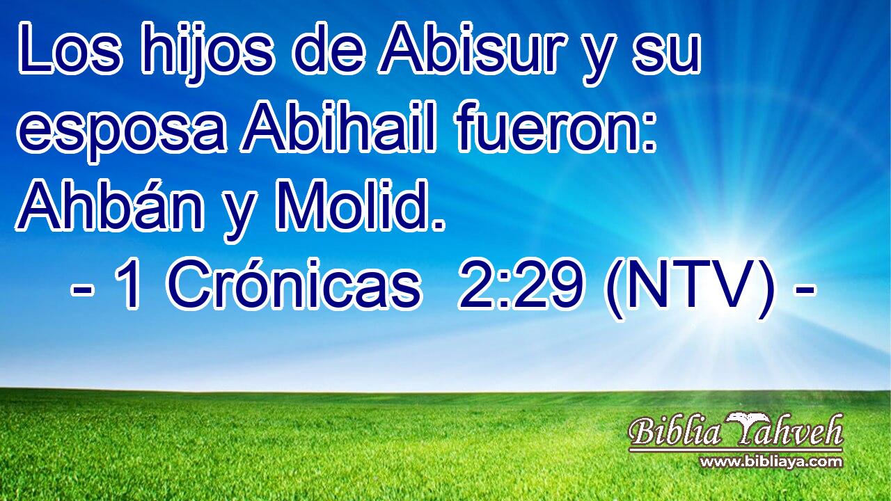 Los hijos de Abisur y su esposa Abihail fueron: Ahbán y Molid.