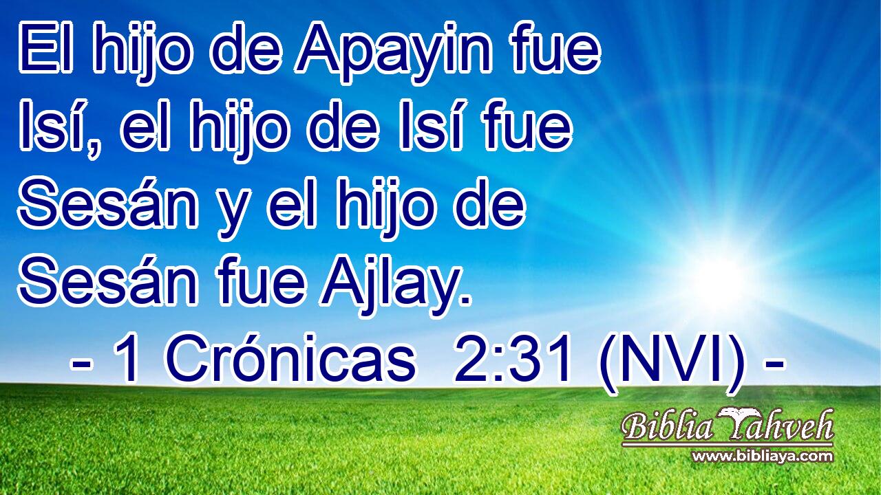  El hijo de Apayin fue Isí, el hijo de Isí fue Sesán y el hijo de Sesán fue Ajlay. 