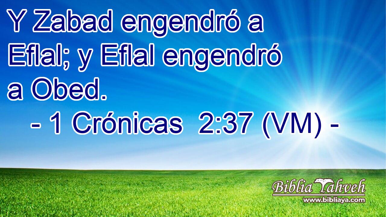  Y Zabad engendró a Eflal; y Eflal engendró a Obed. 