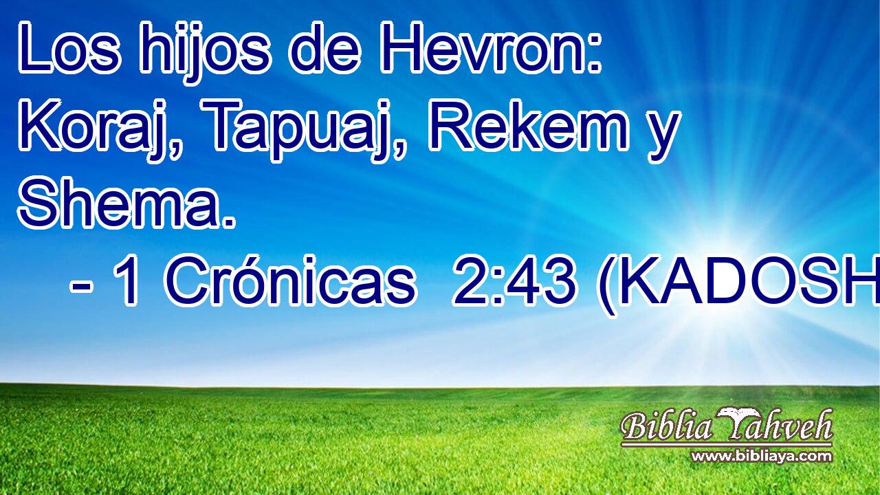  Los hijos de Hevron: Koraj, Tapuaj, Rekem y Shema. 