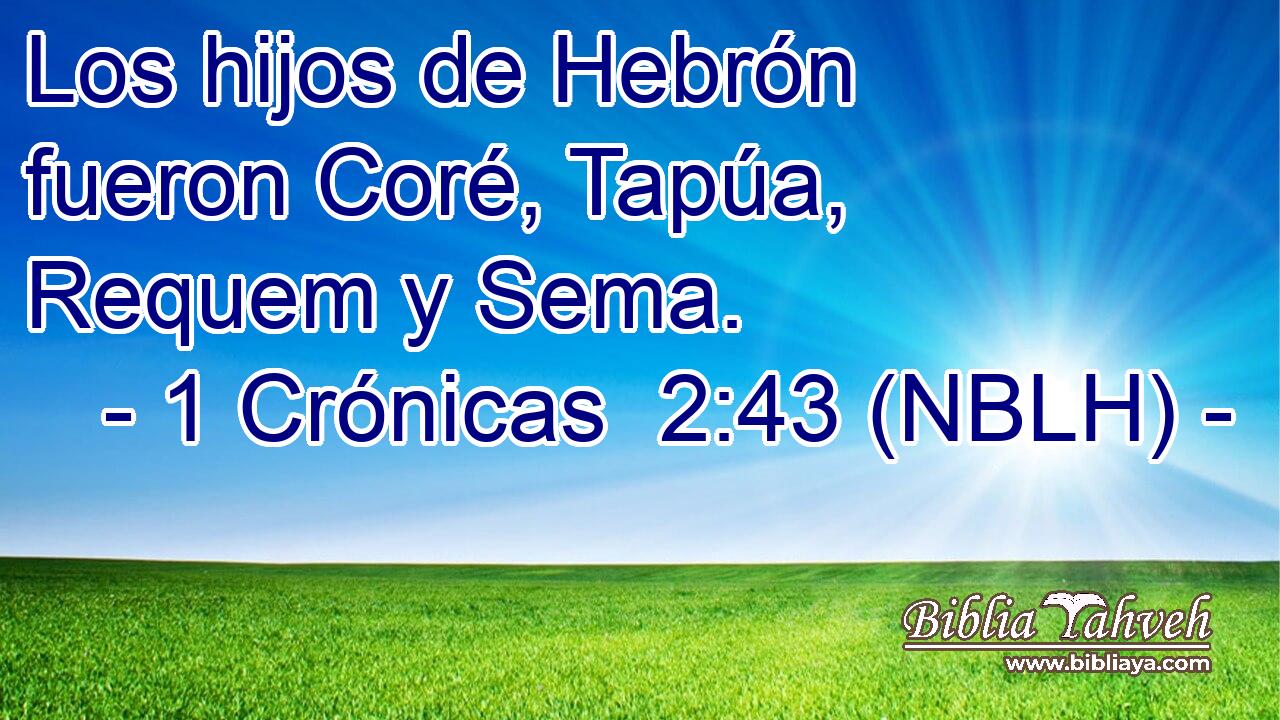 Los hijos de Hebrón fueron Coré, Tapúa, Requem y Sema. 