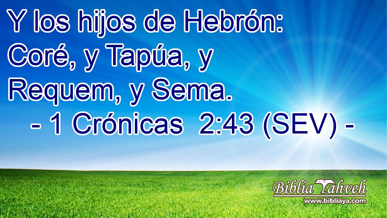 Y los hijos de Hebrón: Coré, y Tapúa, y Requem, y Sema.