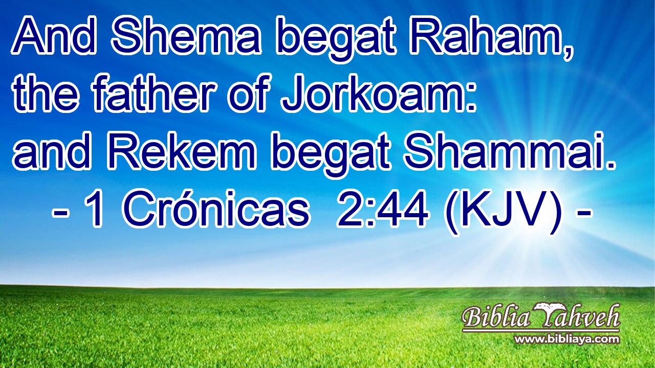 And Shema begat Raham, the father of Jorkoam: and Rekem begat Shammai.