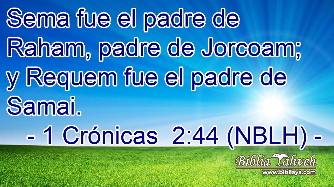  Sema fue el padre de Raham, padre de Jorcoam; y Requem fue el padre de Samai. 