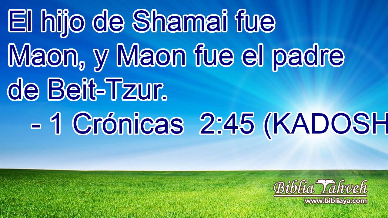  El hijo de Shamai fue Maon, y Maon fue el padre de Beit-Tzur. 