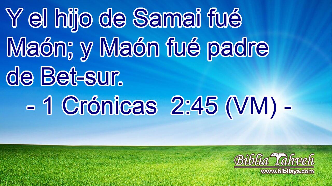  Y el hijo de Samai fué Maón; y Maón fué padre de Bet-sur. 