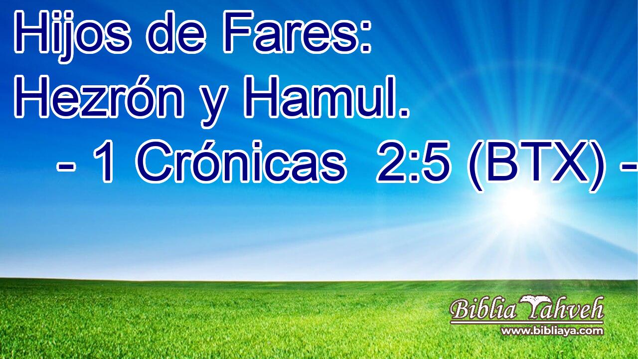 Hijos de Fares: Hezrón y Hamul.