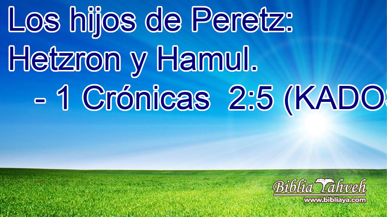  Los hijos de Peretz: Hetzron y Hamul. 