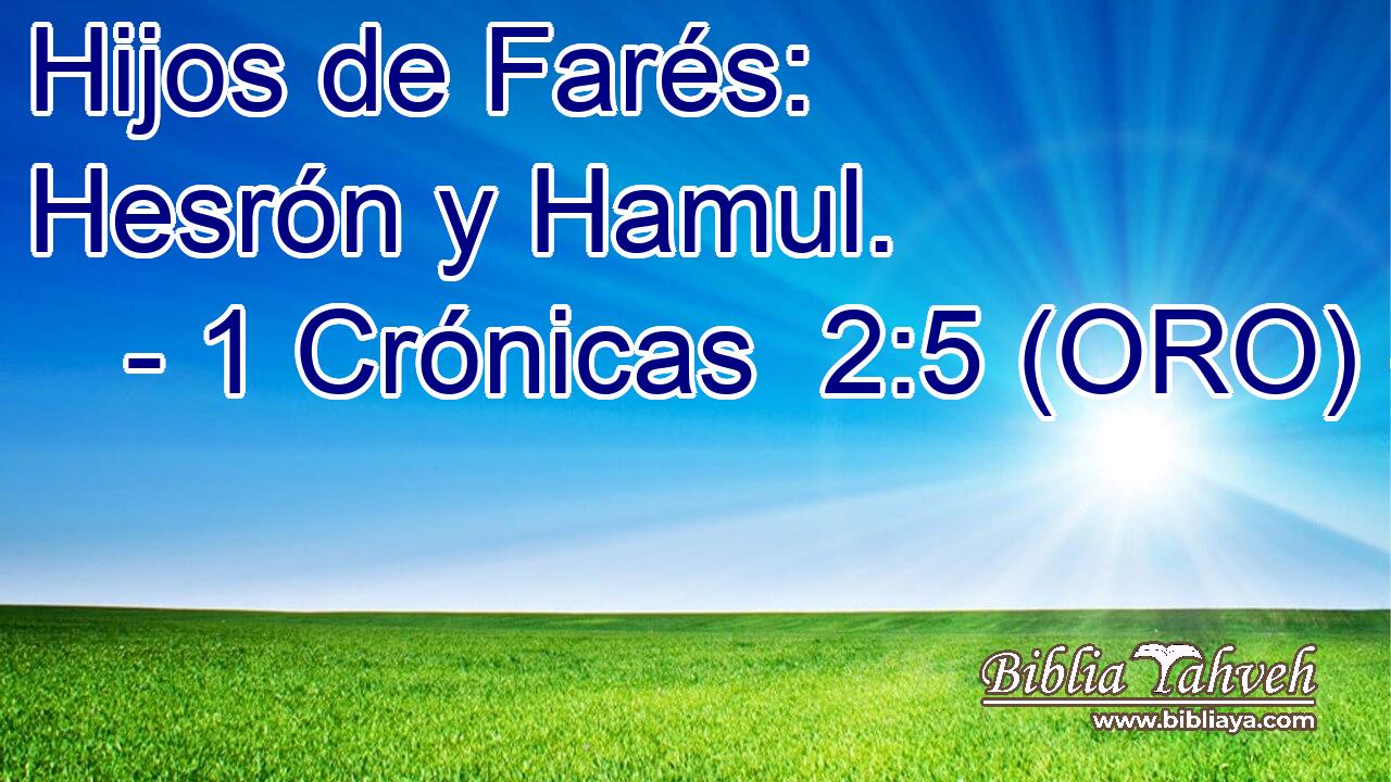  Hijos de Farés: Hesrón y Hamul. 