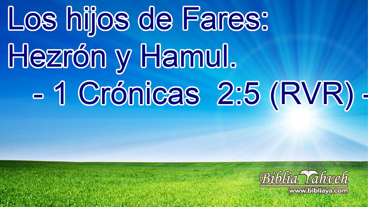 Los hijos de Fares: Hezrón y Hamul.