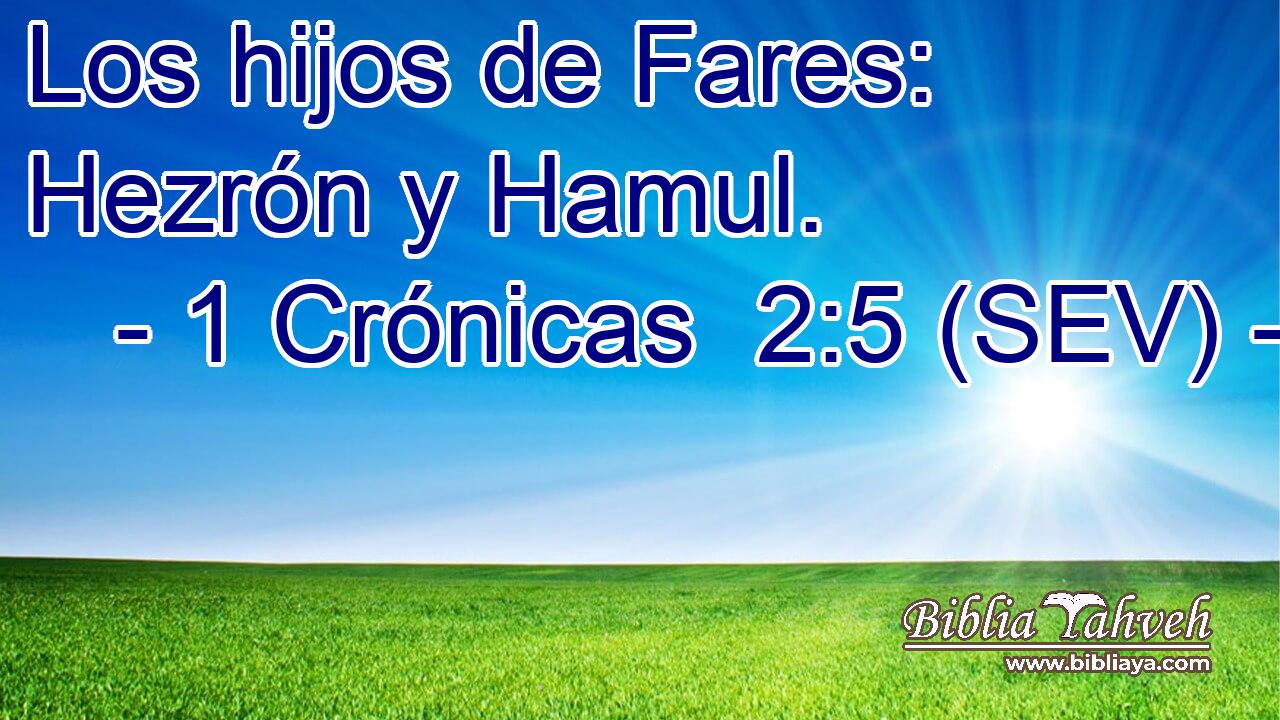 Los hijos de Fares: Hezrón y Hamul.
