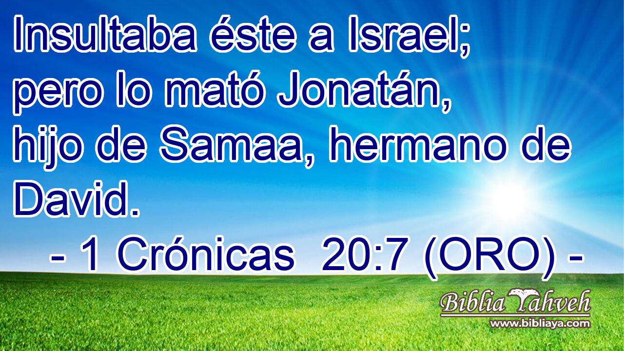  Insultaba éste a Israel; pero lo mató Jonatán, hijo de Samaa, hermano de David. 