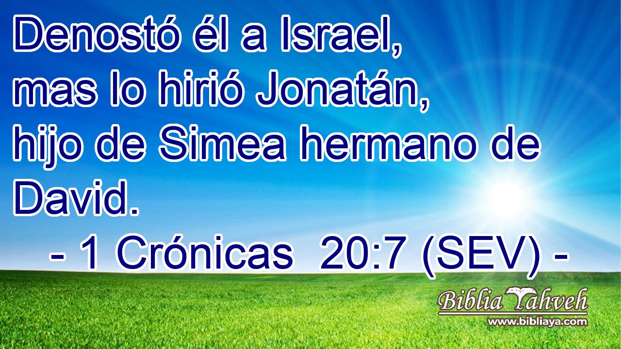 Denostó él a Israel, mas lo hirió Jonatán, hijo de Simea hermano de David.
