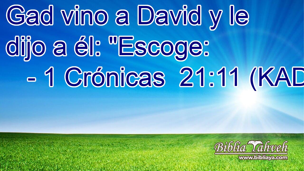  Gad vino a David y le dijo a él: 