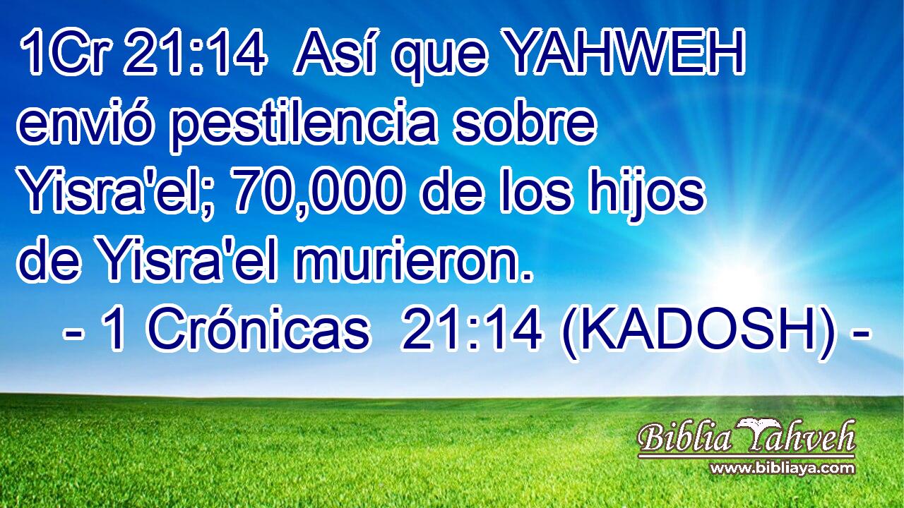  Así que YAHWEH envió pestilencia sobre Yisra'el; 70,000 de los hijos de Yisra'el murieron. 