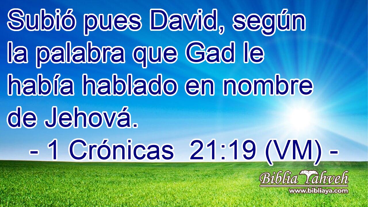  Subió pues David, según la palabra que Gad le había hablado en nombre de Jehová. 