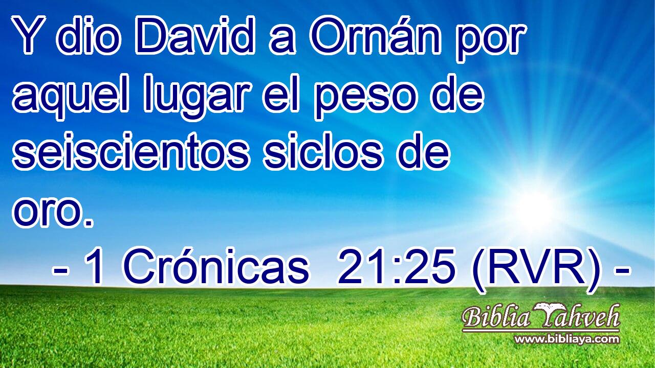 Y dio David a Ornán por aquel lugar el peso de seiscientos siclos de oro.