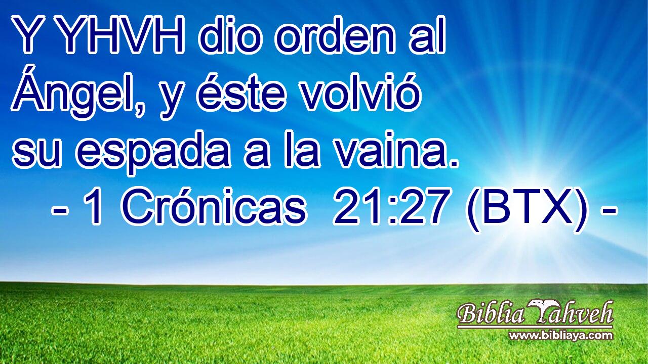 Y YHVH dio orden al Ángel, y éste volvió su espada a la vaina.