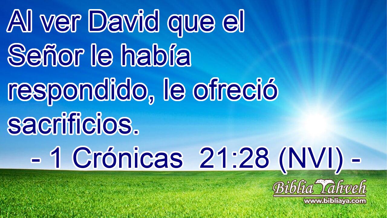  Al ver David que el Señor le había respondido, le ofreció sacrificios. 