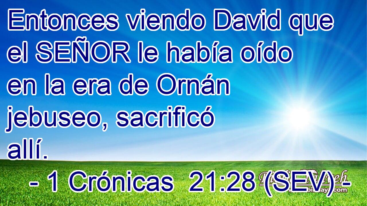 Entonces viendo David que el SEÑOR le había oído en la era de Ornán jebuseo, sacrificó allí.