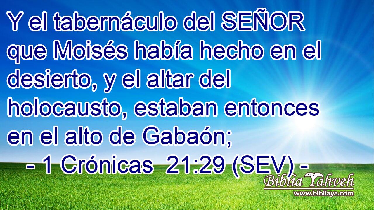 Y el tabernáculo del SEÑOR que Moisés había hecho en el desierto, y el altar del holocausto, estaban entonces en el alto de Gabaón;