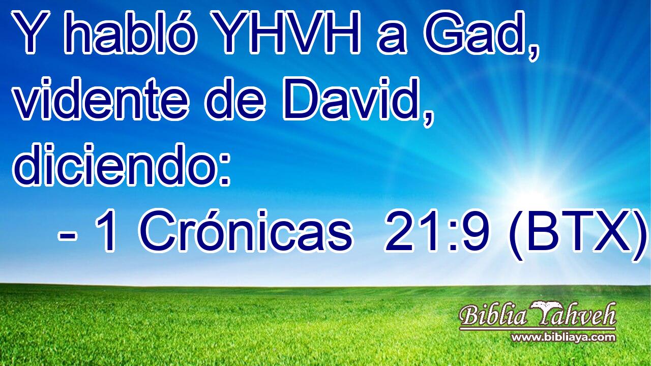 Y habló YHVH a Gad, vidente de David, diciendo: